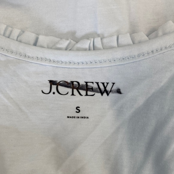 J.Crew Women's Broken-in jersey button-front tank top with ruffle trim SmallBlue - Picture 7 of 7